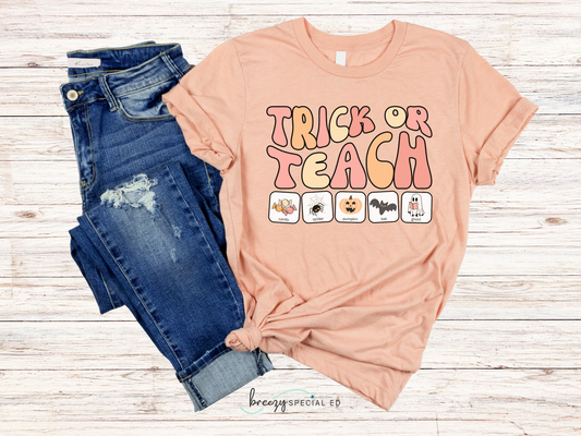 Trick or Teach with symbols | Special Education Teacher Tee