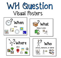 WH Questions Visual Task Cards with Symbols (Autism and Special Education)