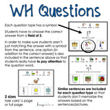 WH Questions Visual Task Cards with Symbols (Autism and Special Education)