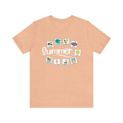 Summer Special Education Teacher Tee with Widgit Symbol Support