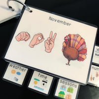 ASL (Sign Language) Visual Calendar Time Flashcard Dictionary