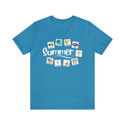 Summer Special Education Teacher Tee with Widgit Symbol Support