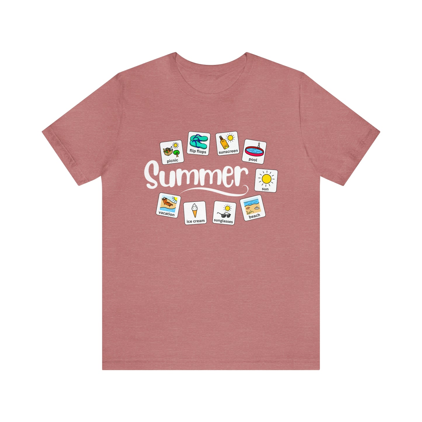 Summer Special Education Teacher Tee with Widgit Symbol Support
