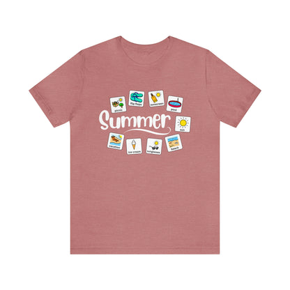 Summer Special Education Teacher Tee with Widgit Symbol Support