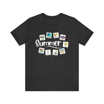 Summer Special Education Teacher Tee with Widgit Symbol Support