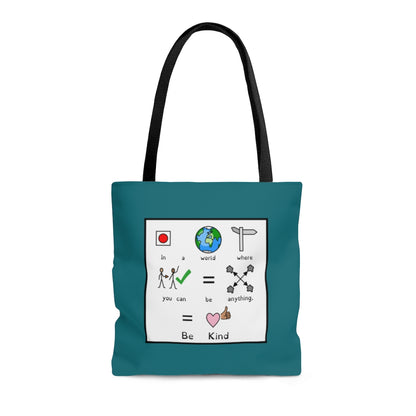 TEAL Be Kind Symbol Quote Tote Bag for Special Education Teachers / SLP