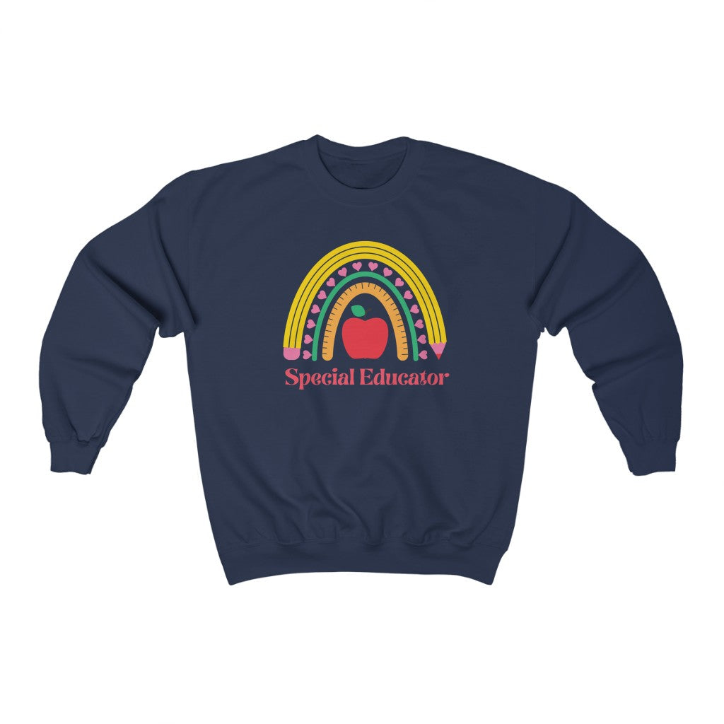 Special Education Teacher Pencil Rainbow Sweatshirt