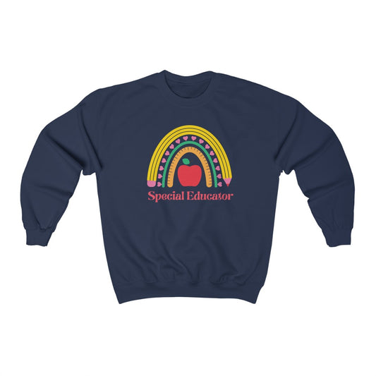 Special Education Teacher Pencil Rainbow Sweatshirt