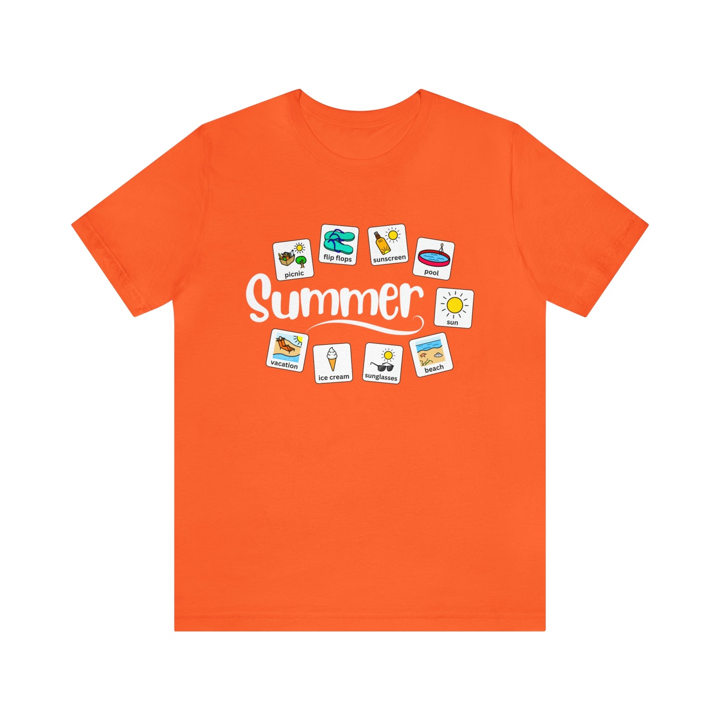 Summer Special Education Teacher Tee with Widgit Symbol Support