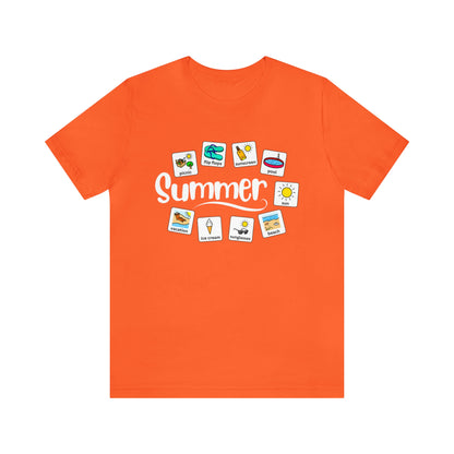 Summer Special Education Teacher Tee with Widgit Symbol Support