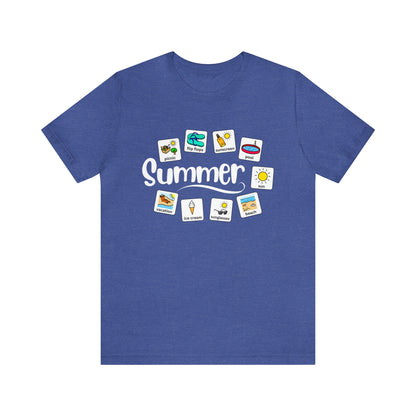 Summer Special Education Teacher Tee with Widgit Symbol Support