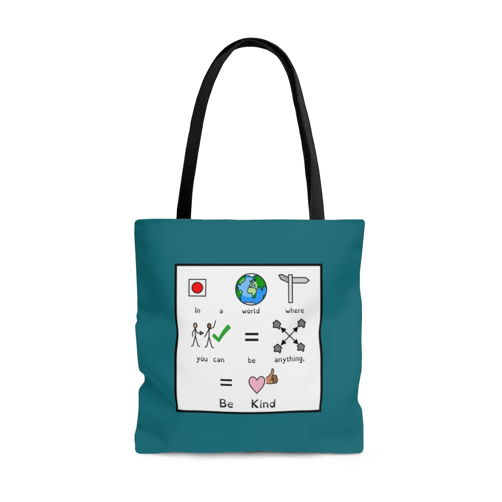 TEAL Be Kind Symbol Quote Tote Bag for Special Education Teachers / SLP