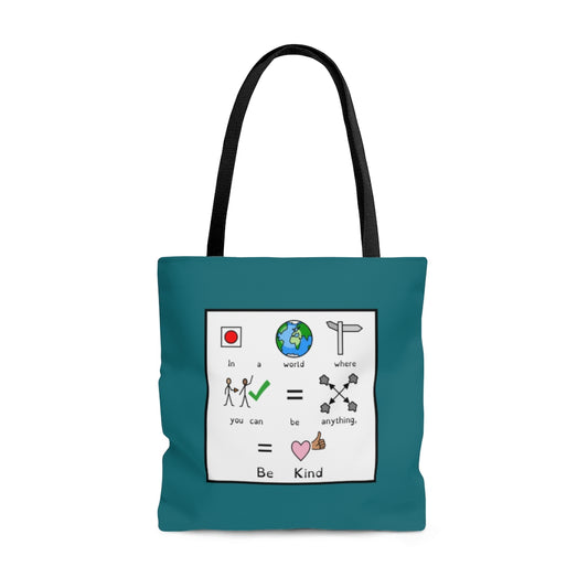 TEAL Be Kind Symbol Quote Tote Bag for Special Education Teachers / SLP