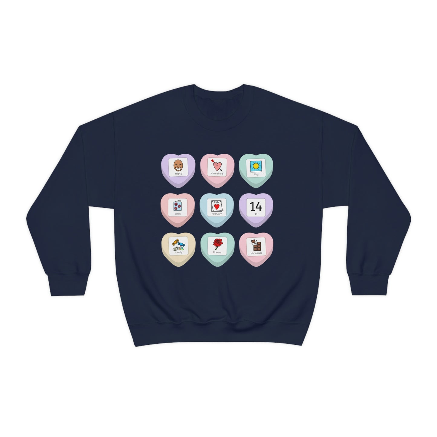 Candy Heart PCS Symbol Special Education Teacher Sweatshirt