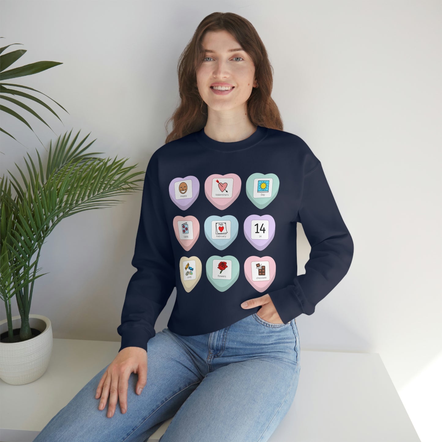 Candy Heart PCS Symbol Special Education Teacher Sweatshirt
