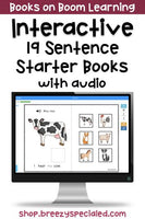 Bundle of Digital Interactive Sentence Starter Books with AUDIO on Boom Cards