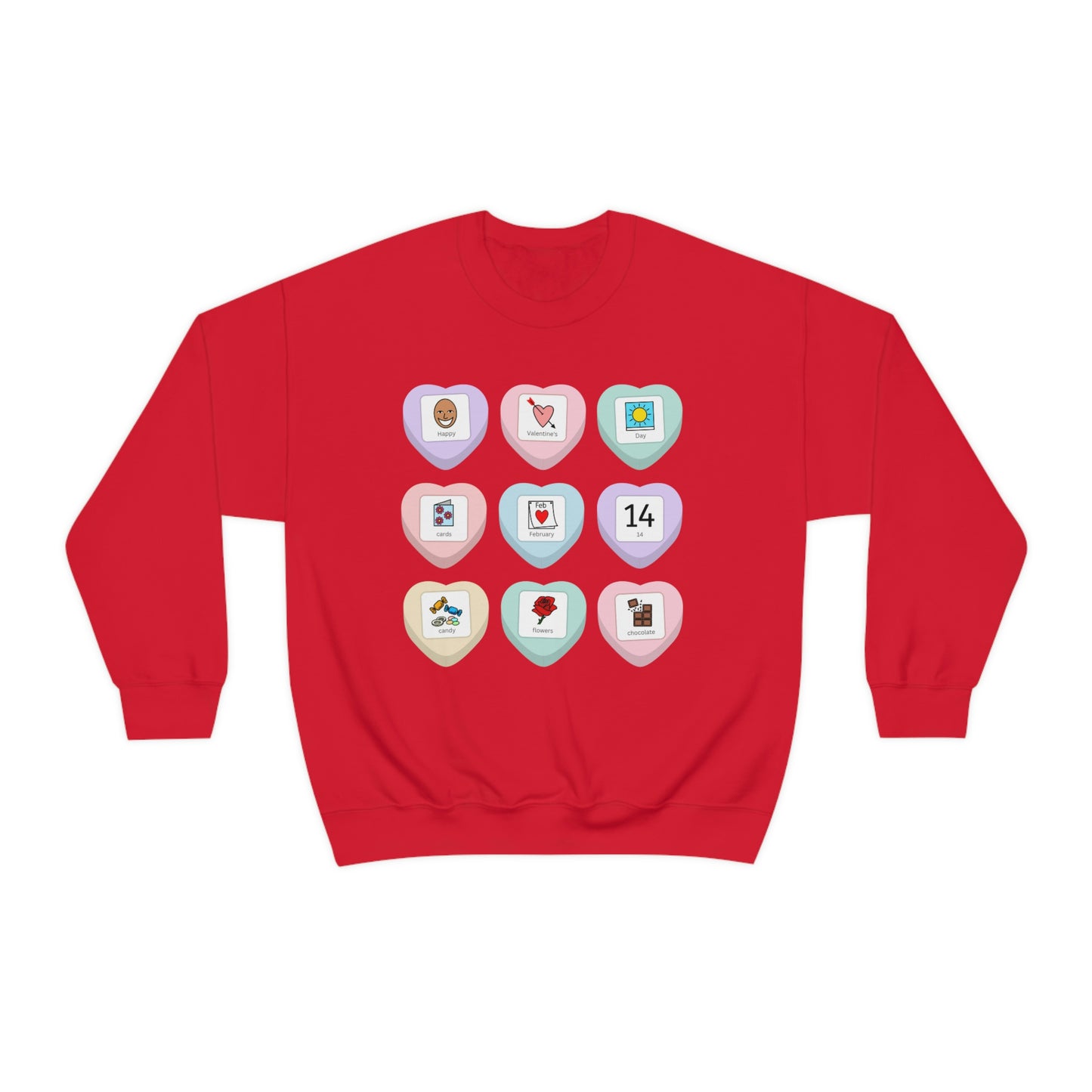Candy Heart PCS Symbol Special Education Teacher Sweatshirt