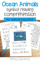 Ocean Animals Symbol Supported Reading Comprehension for Special Ed