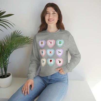 Candy Heart PCS Symbol Special Education Teacher Sweatshirt