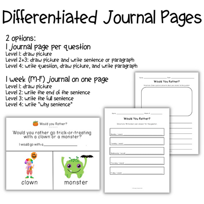 Would You Rather? Halloween Questions + Journal Prompts