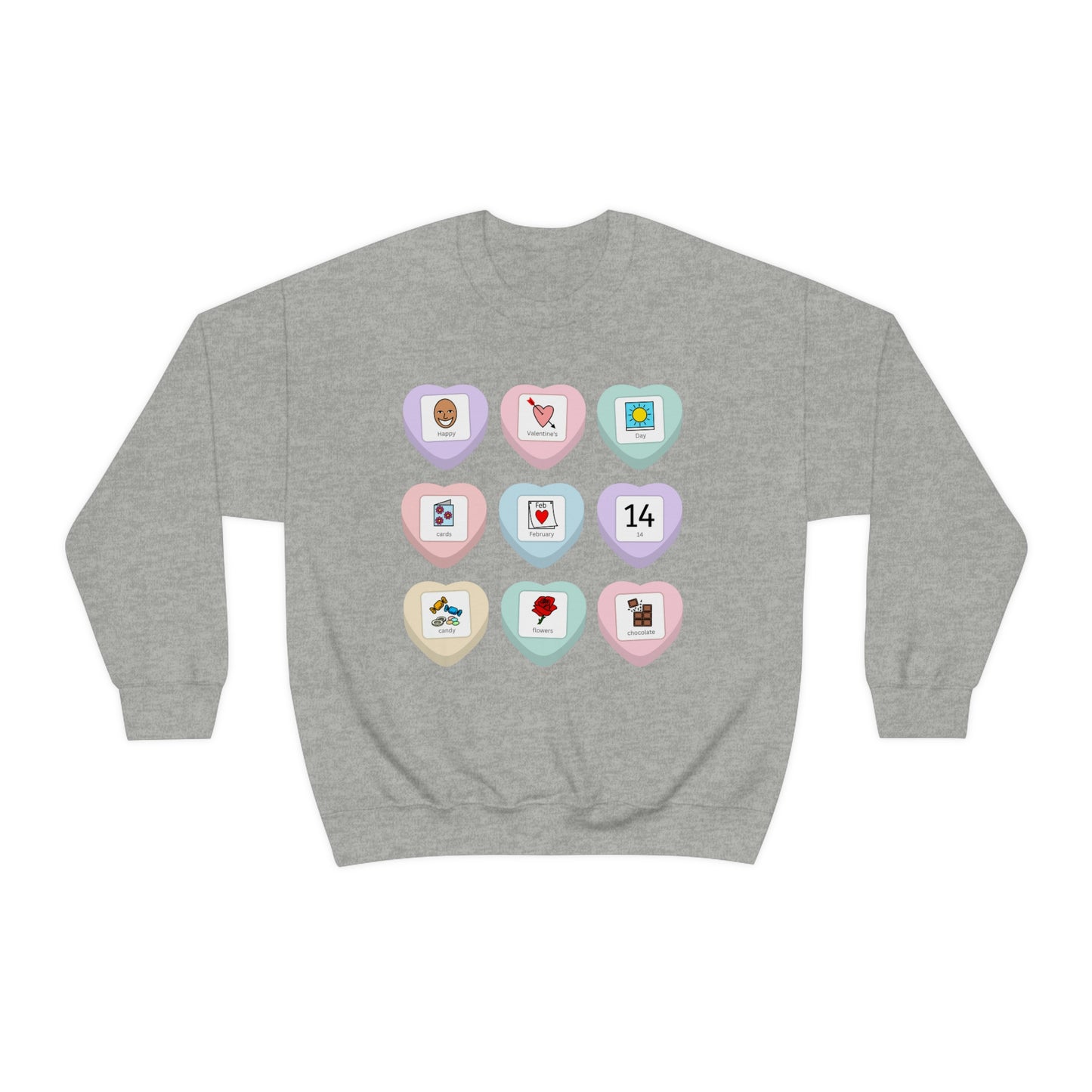 Candy Heart PCS Symbol Special Education Teacher Sweatshirt