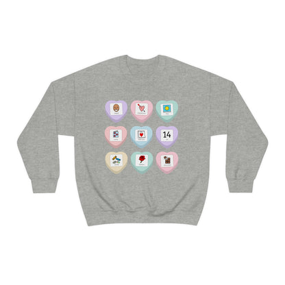 Candy Heart PCS Symbol Special Education Teacher Sweatshirt