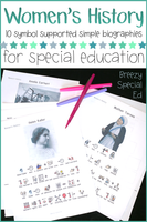 Women's History - Symbol Supported Picture Reading Comprehension for Special Ed