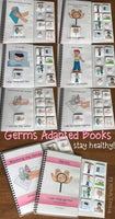 Germs and Washing Hands adapted interactive books for special education.