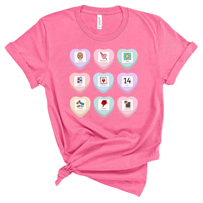 Candy Heart PCS Symbol Special Education Teacher Tee