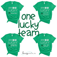 Lucky Social Worker Shirt with Symbol Support | Special Education Social Worker Teacher Tee