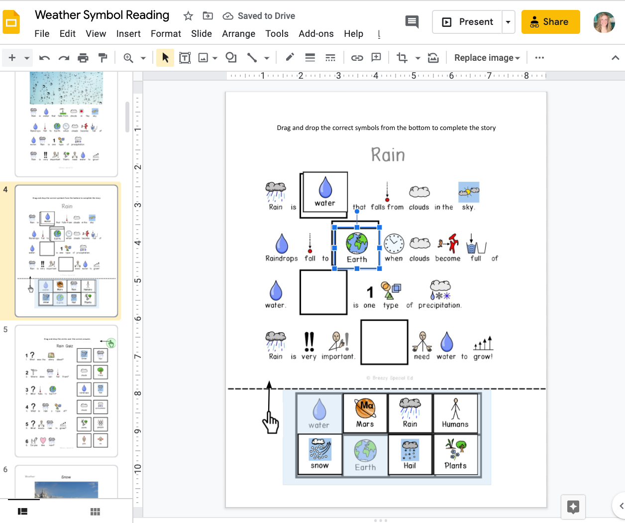 Weather - Symbol Supported Picture Reading Comprehension for Special Education