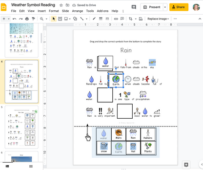 Weather - Symbol Supported Picture Reading Comprehension for Special Education