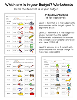 Budget Worksheets - Do you have Enough Money? Life Skill Math for Special Ed