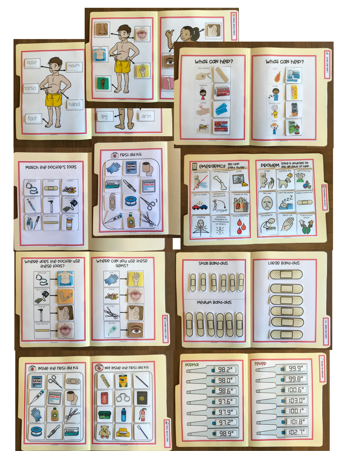 First Aid Life Skill File Folders for Special Education