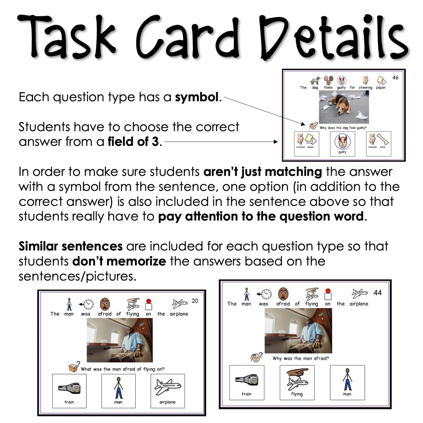 WH Questions Emotions and Feelings task cards for autism and special education