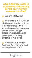 National Days August Differentiated Journals for special education