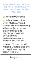 National Days January Differentiated Journals for special education