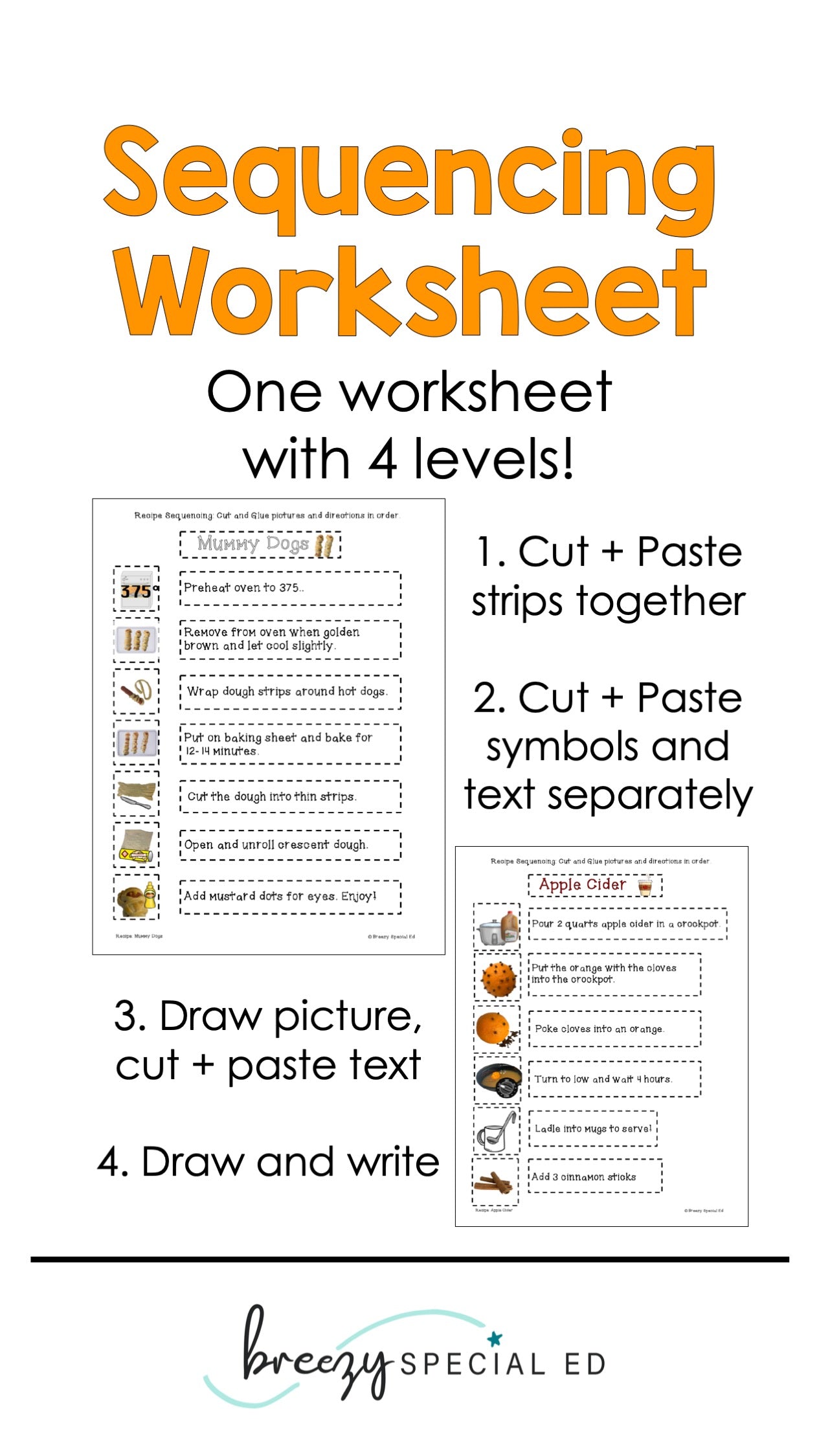 Fall and Halloween Visual Recipes for Special Education