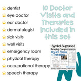 Doctor Visits and Therapies - Symbol Supported Picture Reading Comprehension