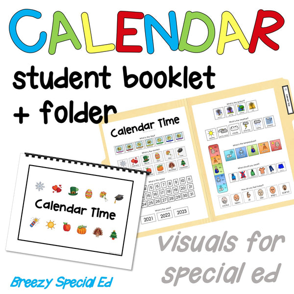 Morning Meeting Calendar Time Book and File Folder for Special Ed
