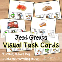 Food Groups Task Cards for autism and special education
