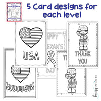 Veterans Day / Soldier Cards: Differentiated for ALL your Special Ed Students