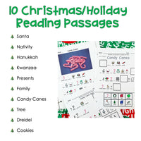 Christmas and Holidays - Symbol Supported Reading Comprehension for Special Ed