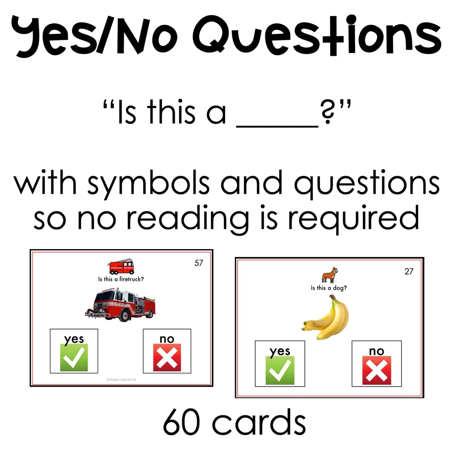 Yes/No Questions. Behavior Task Cards for autism and special education