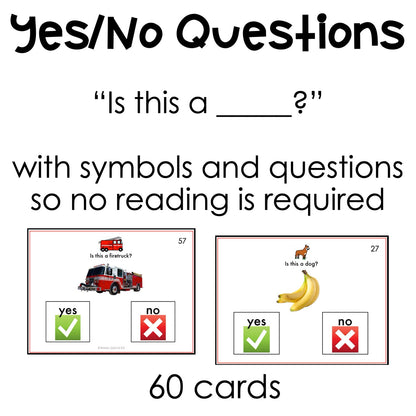 Yes/No Questions. Behavior Task Cards for autism and special education