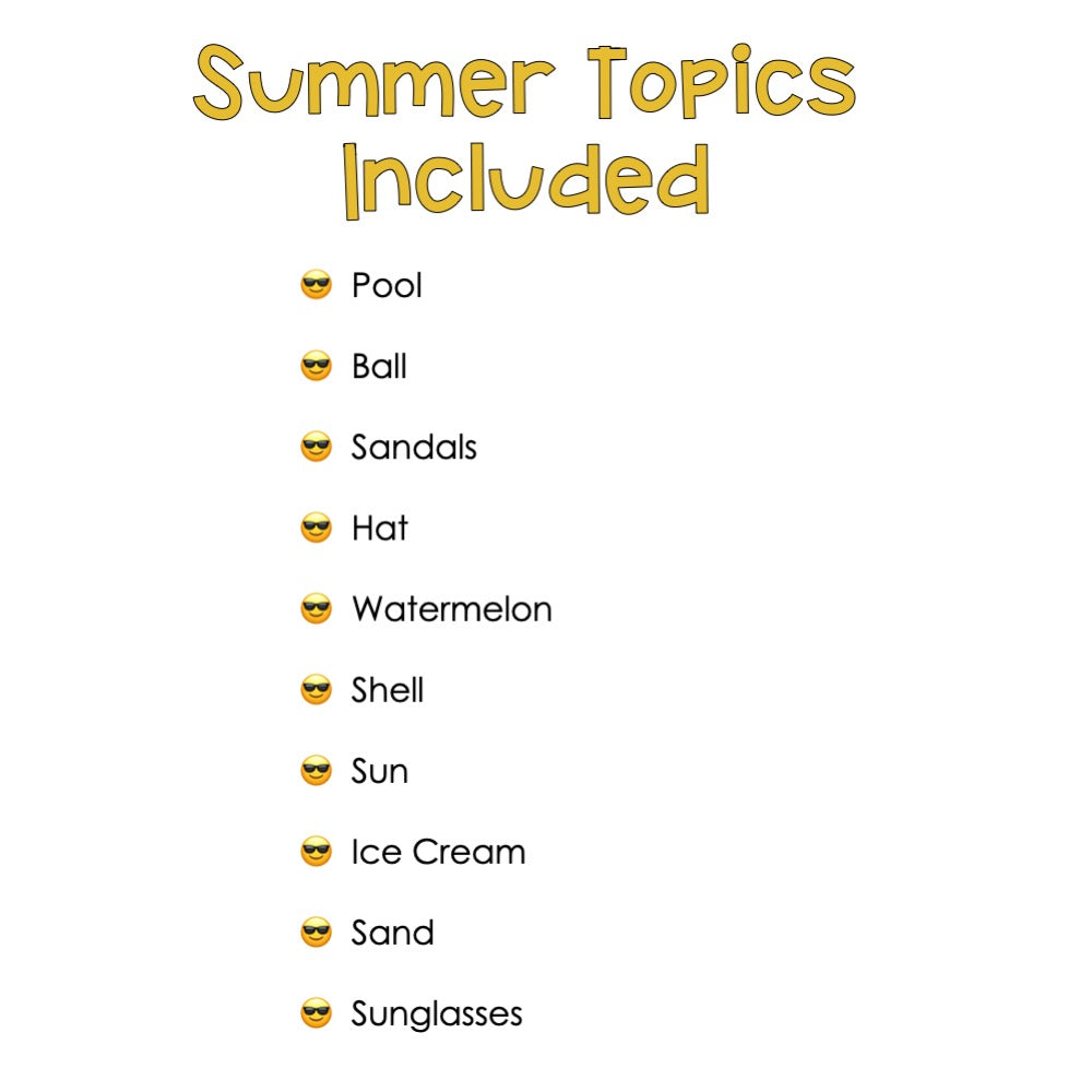 Summer Errorless Writing Journals for Autism and Special Education