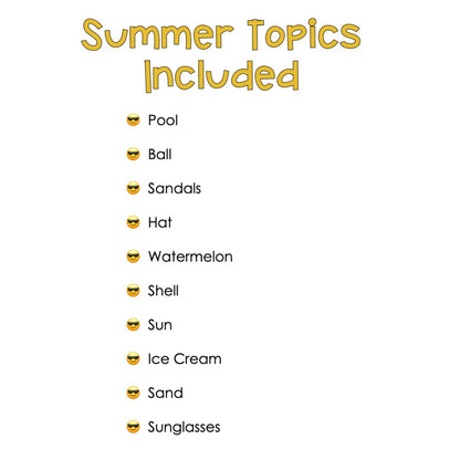 Summer Errorless Writing Journals for Autism and Special Education