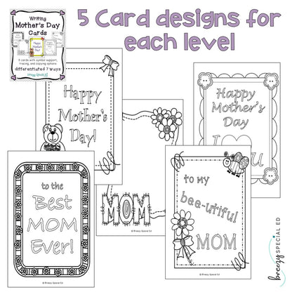 Mother's Day Cards: Differentiated for ALL your Special Ed Students