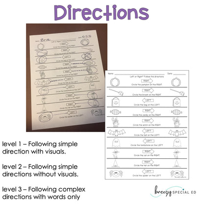Differentiated Life Skill Math Pack: Halloween Themed (special education)