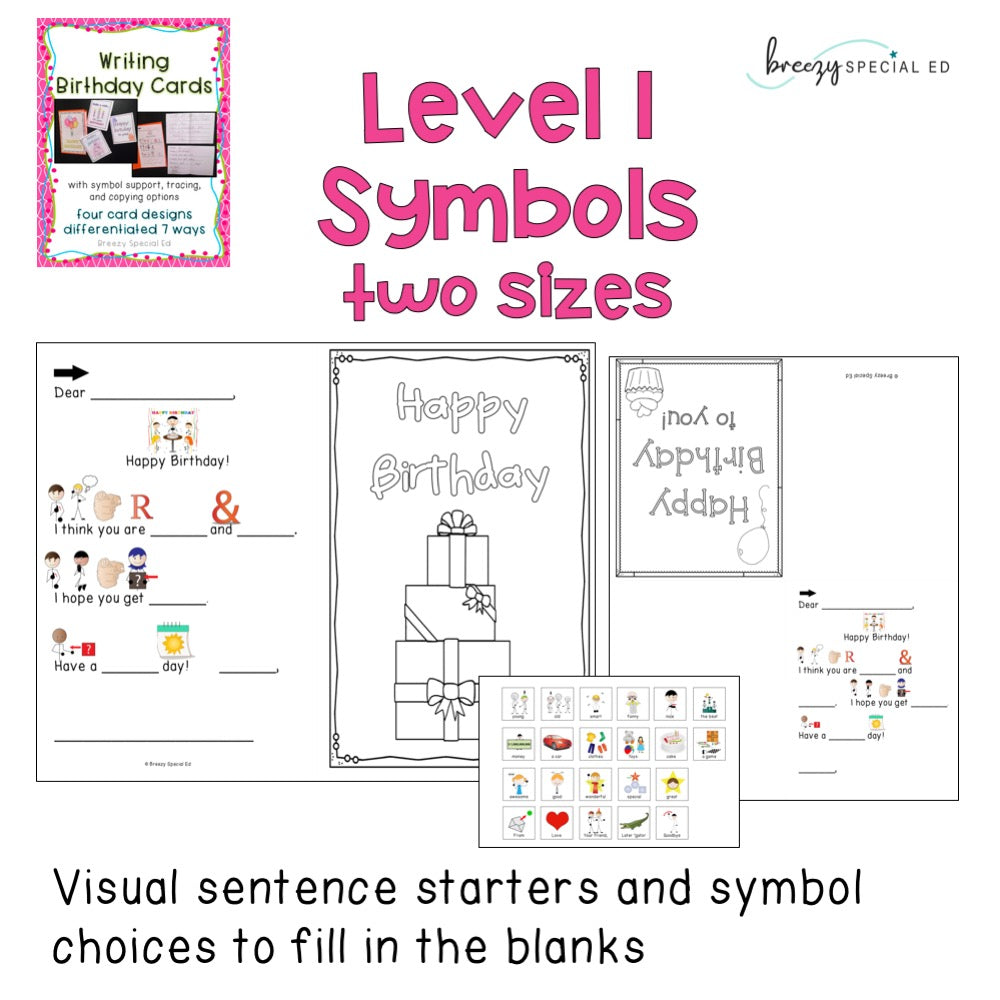 Write a Birthday Card Differentiated for ALL your Special Education Students